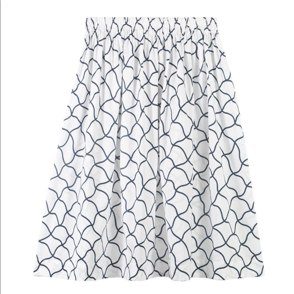 GORMAN Caught In A Net Skirt White Navy Sz 6 (AUS)